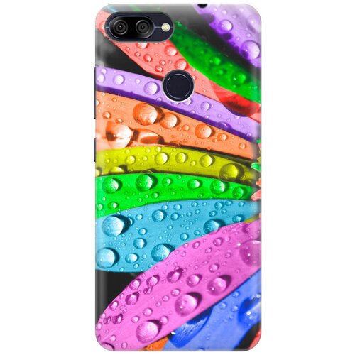 фото Силиконовый чехол на asus zenfone max plus (m1) zb570tl / асус зенфон макс м1 плюс с принтом "разноцветные листья в каплях gosso
