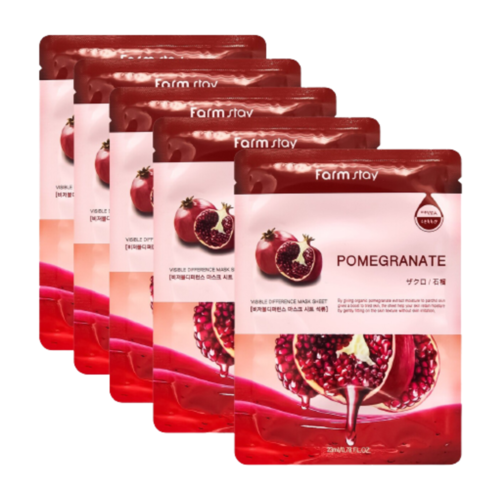 фото Farmstay набор тканевых масок с экстрактом граната - visible difference mask sheet pomegranate, 5шт