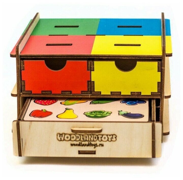 Развивающая игрушка Woodland Комодик-плоский Живой мир 14 х 14 х 9 см - фото №9