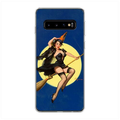 фото Силиконовый чехол "pin-up witch" на samsung galaxy s10 + / самсунг галакси s10 плюс case place