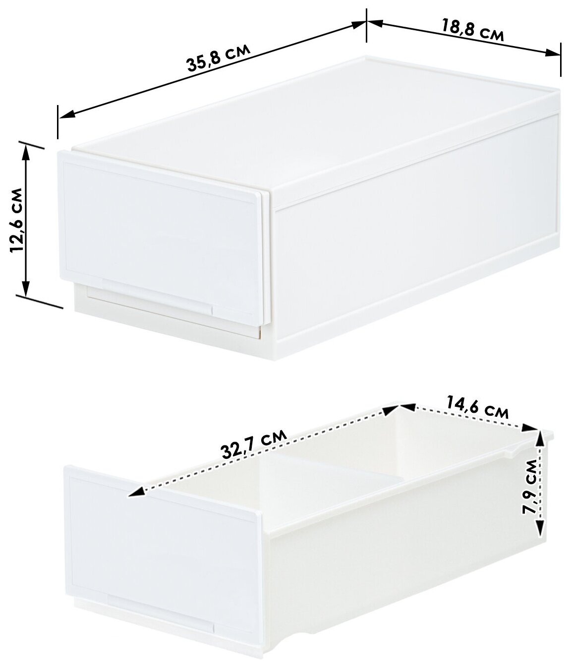 Органайзер для хранения с выдвижным ящиком 35,8х18,8х12,6 см (SS) Sanka - фотография № 3