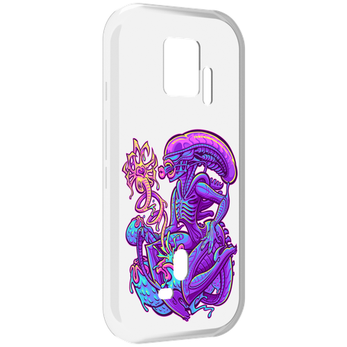 Чехол MyPads чужой фиолетовый цвет для ZTE Nubia Red Magic 7S Pro задняя-панель-накладка-бампер