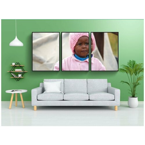 фото Набор модулных постеров для интерьера "южная африка, ребенок, девочка" 60x90 см. в тубусе, без рамки lotsprints