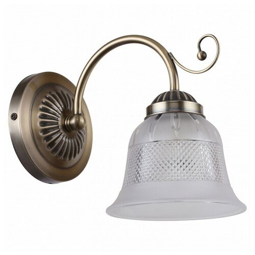 фото Бра h - 19см, s - 14, плафон - неокрашенный, арматура - бронза античная, класс - i, ip -20, стиль - модерн f-promo