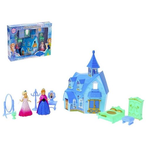 Замок для кукол «Принцессы» с аксессуарами, световые и звуковые эффекты замок для кукол мечта с танцующими фигурками световые и звуковые эффекты