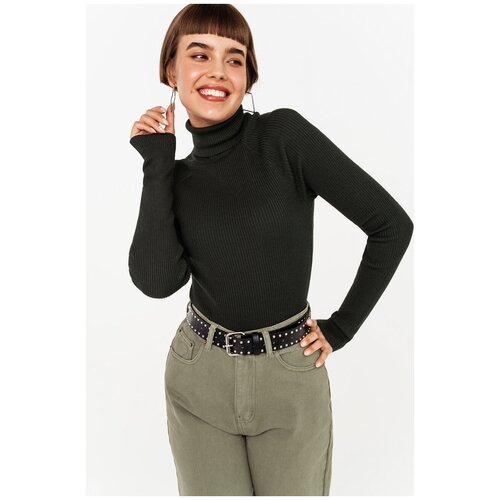 фото Водолазка в мелкий рубчик gina3 зеленый 46 befree