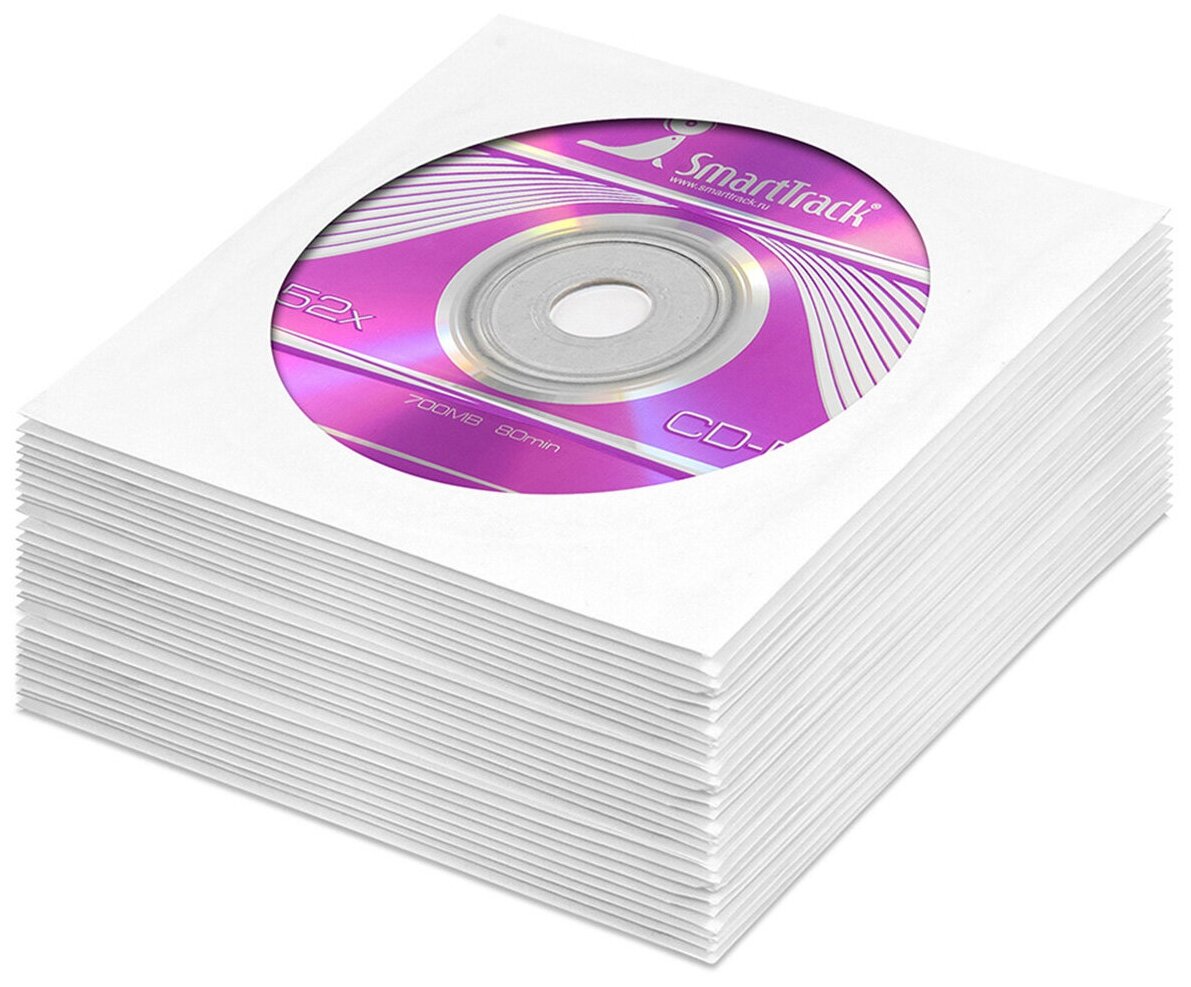 Диск SmartTrack CD-R 700Mb 52x в бумажном конверте с окном, 25 шт.