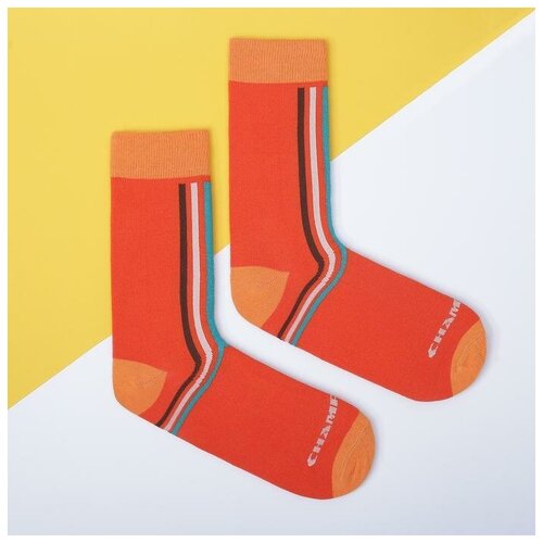 фото Мужские носки sl russian brand, классические, размер 39-40, красный, оранжевый