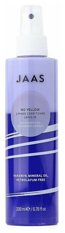 Анти-желтый несмываемый двухфазный кондиционер для волос 2 Phase Leave-in Conditioner No Yellow Jaas, 200 мл