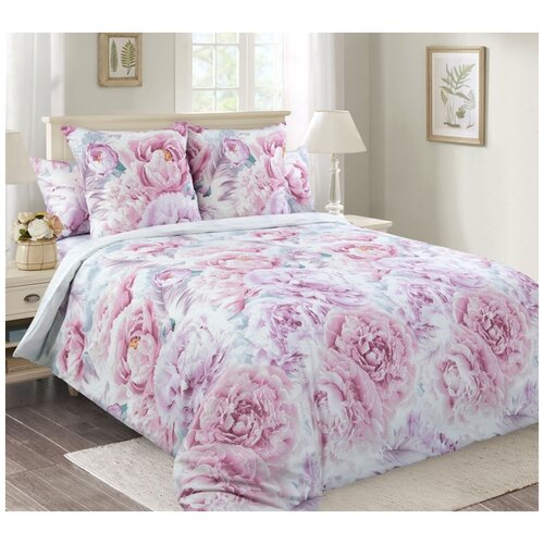 фото Постельное белье 2-спальное belissimo рапсодия 1, бязь, 2 наволочки 70 х 70 см, розовый/бежевый