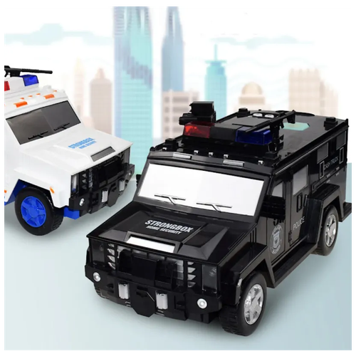 Копилка-сейф электронная машина полицейский Hummer, Цвет Чёрный