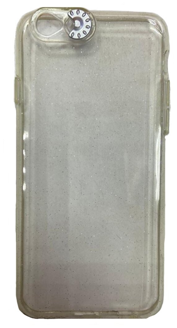 Чехол силиконовый для iPhone 6/6S, HOCO, Ultra-slim, серебряный с блестками, светящийся