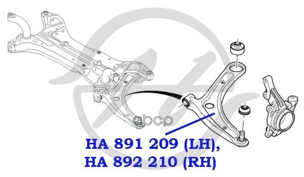 Рычаг Передней Подвески, Правый. Lancer X Hanse арт. HA892210