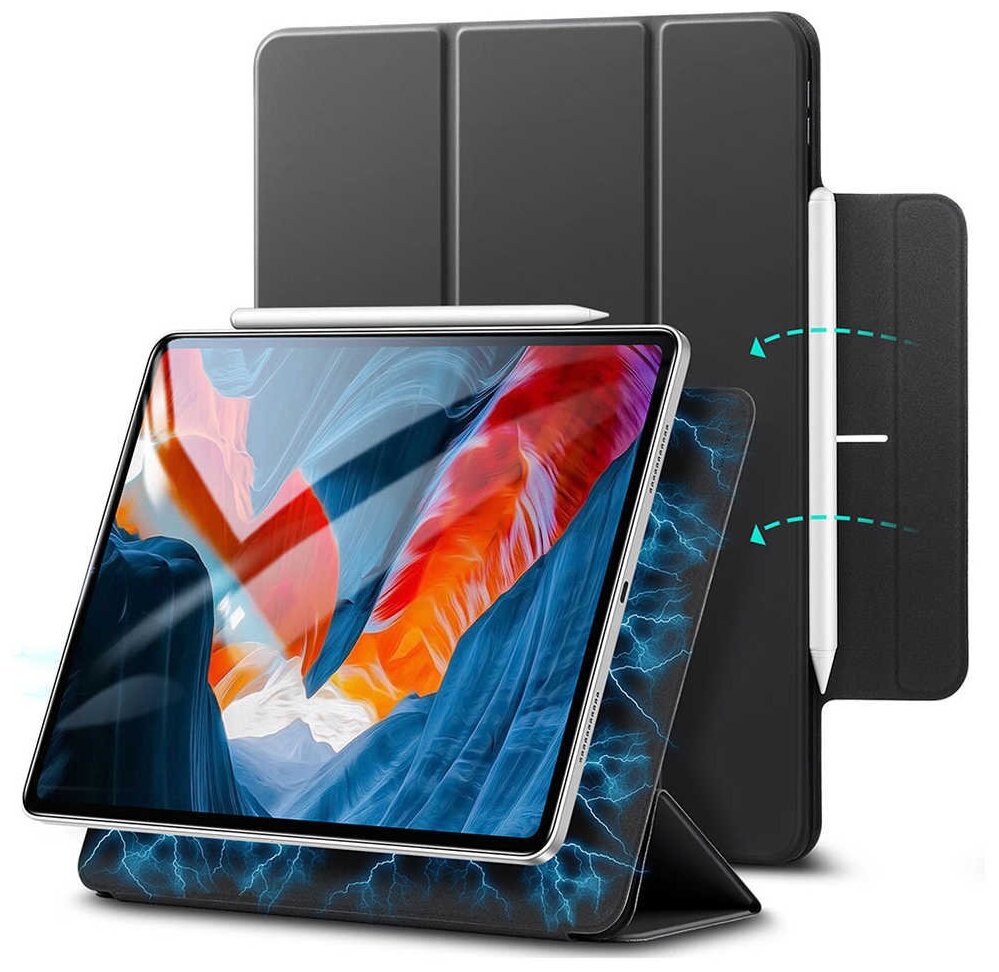 Чехол книжка ESR Rebound Magnetic Case с застежкой для iPad Pro 11 (2021) / iPad Pro 11 (2020) черный