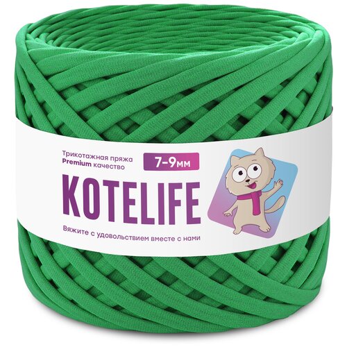 Трикотажная пряжа для вязания, 100% хлопок, 7-9мм, 100м, цвет Киви