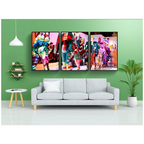 фото Набор модулных постеров для интерьера "мода, модели, женщины" 60x90 см. в тубусе, без рамки lotsprints