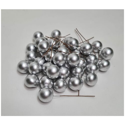 Товары для декорирования. Тычинки. Жемчуг на ножке. Цвет серебро Диаметр 1,8 см, высота с ножкой 7 см. Упаковка 40 шт.