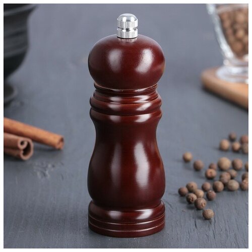 Мельница для специй Доляна, 13×4,5 см, металлический механизм, цвет тёмное дерево