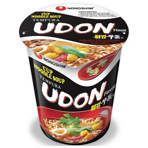 Лапша быстрого приготовления NONGSHIM NONG SHIM сублимированная Твигим Удон с темпурой, стакан, 62 гр.