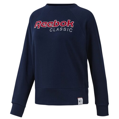 Свитшот REEBOK DH1325 AC ICONIC FL CREW женский, цвет темно-синий, размер 40