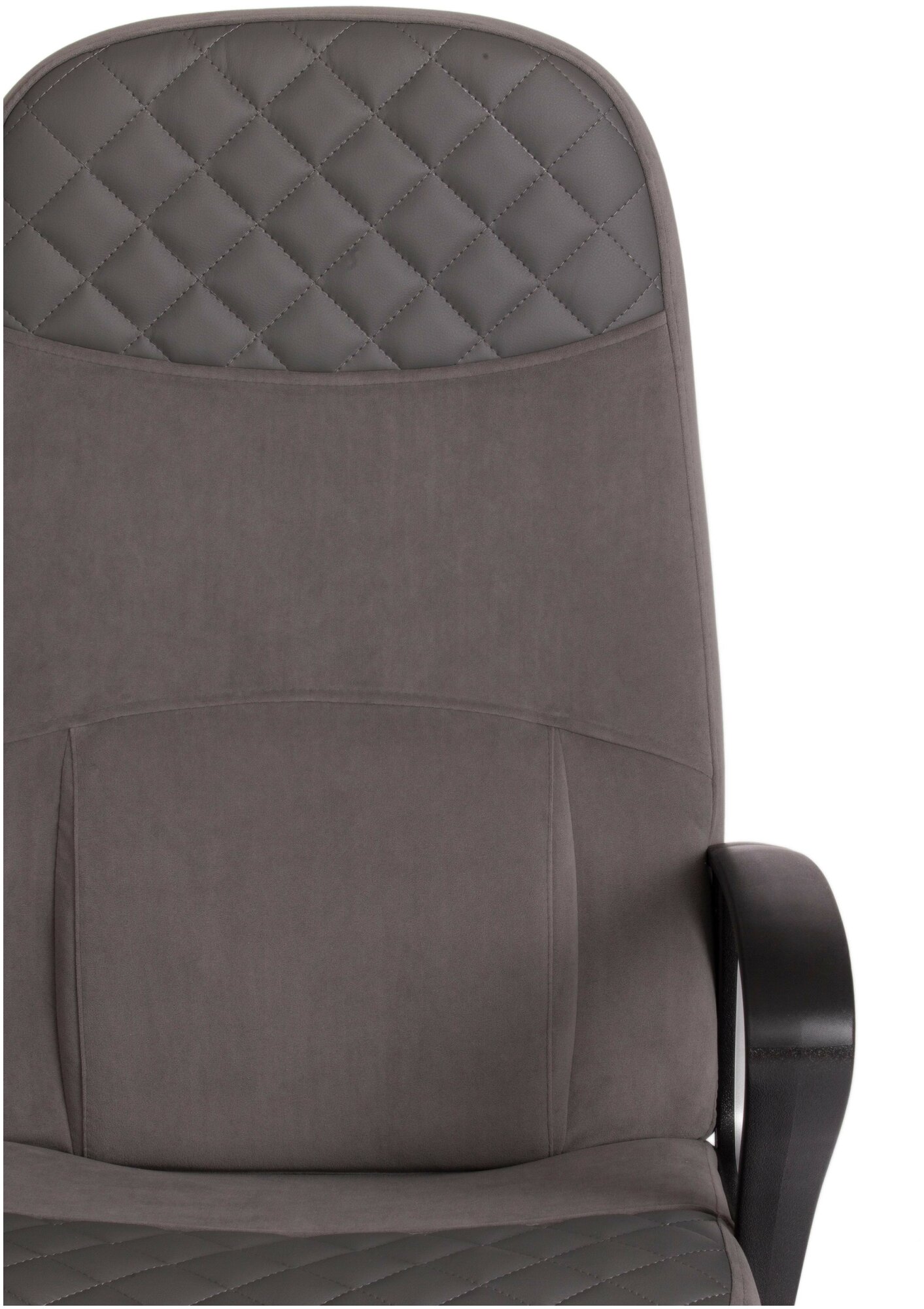 Кресло ADVANCE флок/кож/зам , серый/металлик, 29/C 36 - фотография № 5