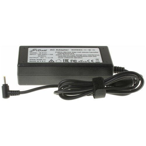 Блок питания iBatt iB-U1-R101 19V 2,1A, 40W, 2.3*1.0 mm для Asus Eee PC X101CH, Eee PC 1001PX, Eee PC 1025C, Eee PC 1015BX, VX6, Eee PC 1015, Eee PC X101H, Eee PC 1215N, Eee PC 1011CX, Eee PC 1201N, Eee PC 1001PXD, Eee PC 1001, блок питания для ноутбука asus n17908 v85 adp 40ph 19v 2 15a разъем 2 5x0 7 мм 40w