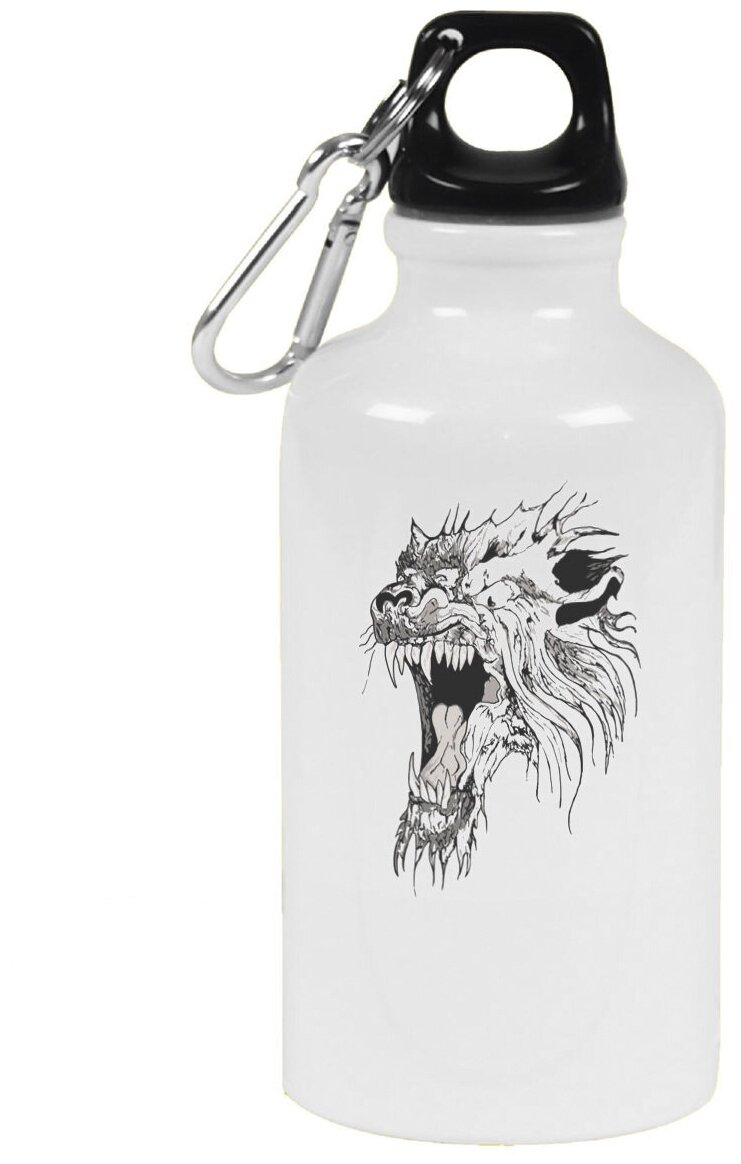 Бутылка с карабином CoolPodarok Животные Лев пасть