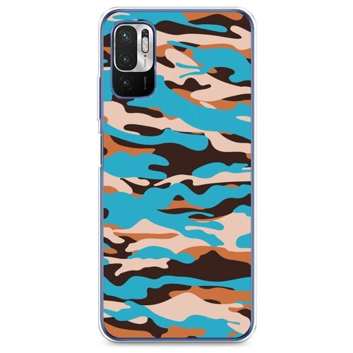 фото Силиконовый чехол "ярко-синий камуфляж" на xiaomi redmi note 10 5g / сяоми редми нот 10 5g case place