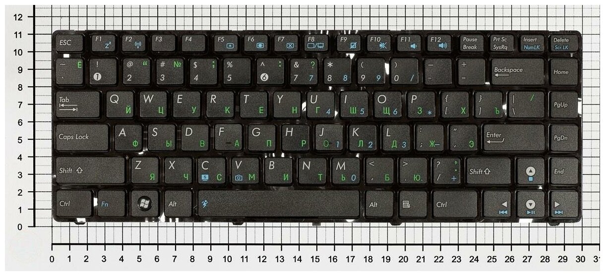 Клавиатура для ноутбука Asus AEKJ1700030 русская черная с черной рамкой