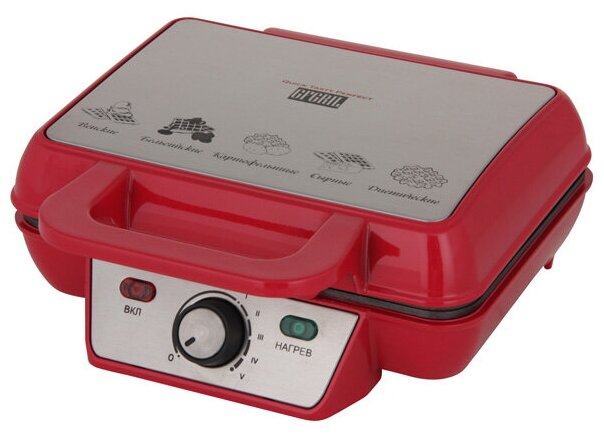 фото Электровафельница GFGRIL GFW-015, красный