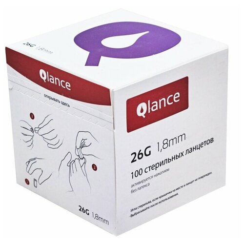 Qlance ланцеты Lite 1,8 мм. Игла 26G