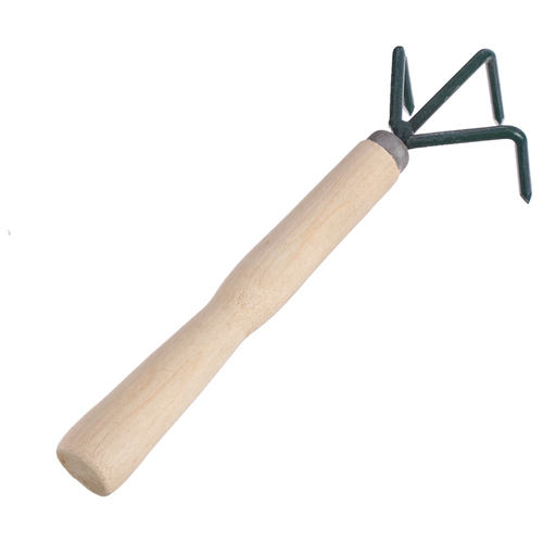 рыхлитель длина 20 см 3 зубца деревянная ручка Рыхлитель, длина 24 см, 3 зубца, деревянная ручка