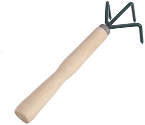 Рыхлитель, длина 24 см, 3 зубца, деревянная ручка