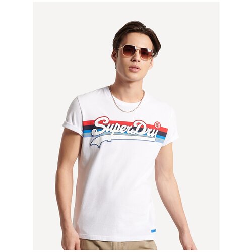 Футболка Superdry VL CALI STRIPE TEE 220, размер L, белый