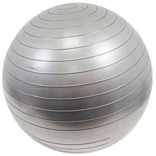 фото Фитбол, гимнастический мяч для занятий спортом, матовый, серебряный, 55 см insport