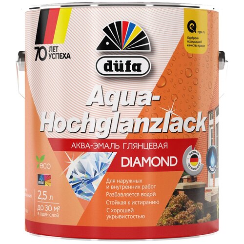 Dufa Эмаль AQUA-HOCHGLANZLACK; аква глянцевая, белая 2,5л