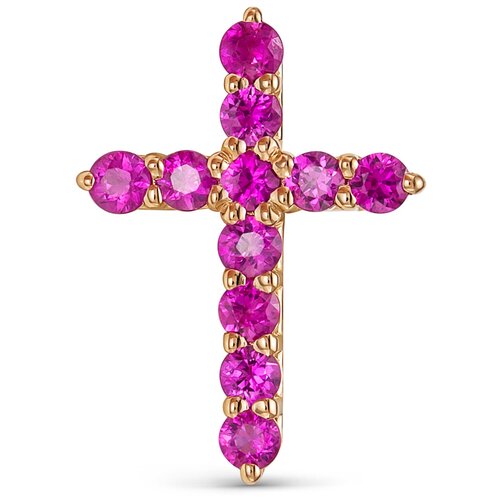 Декоративный крест с 11 рубинами из красного золота 77709 VESNA jewelry