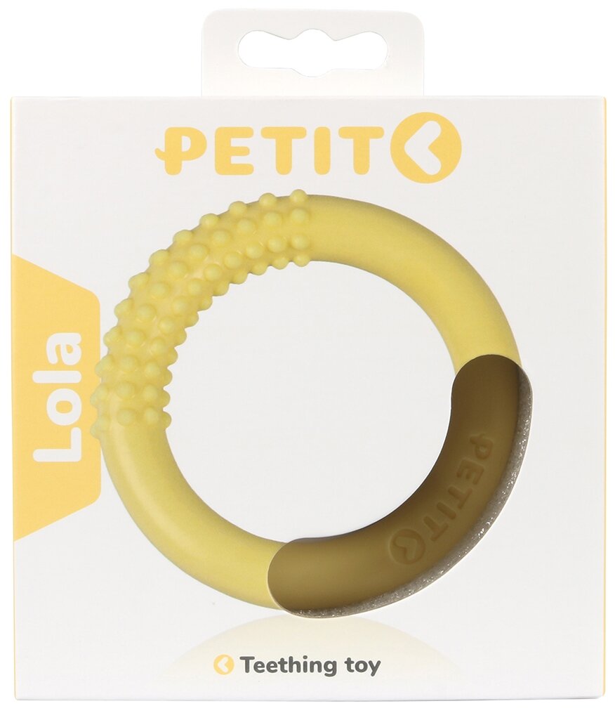 PETIT Игрушка для щенков развивающая "Lola", жёлтая, 10x10х2см - фото №2