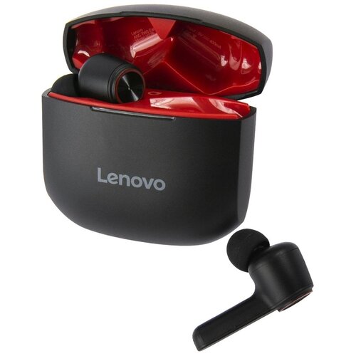 фото Беспроводные наушники lenovo ht78, black/red