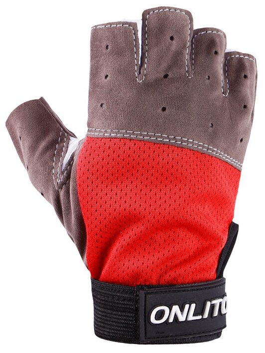 фото ONLITOP Перчатки спортивные, размер M, цвет красный