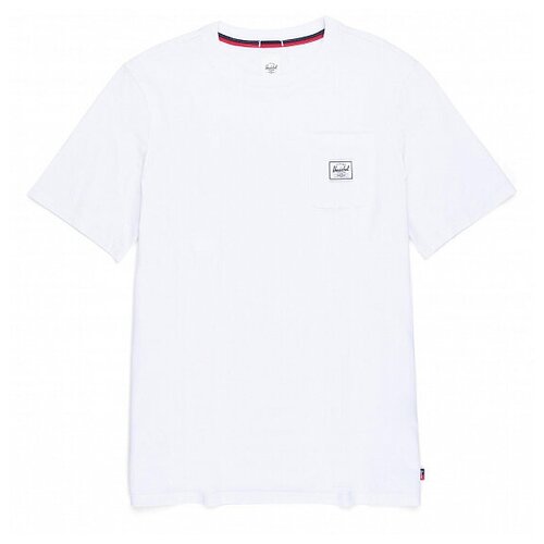 фото Футболка herschel men's pocket tee размер m, bright white