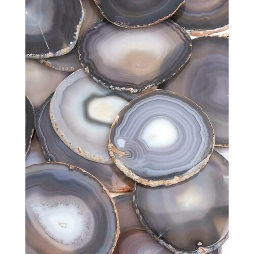 Срез серого Агата 9-10 см./ Натуральный природный камень.