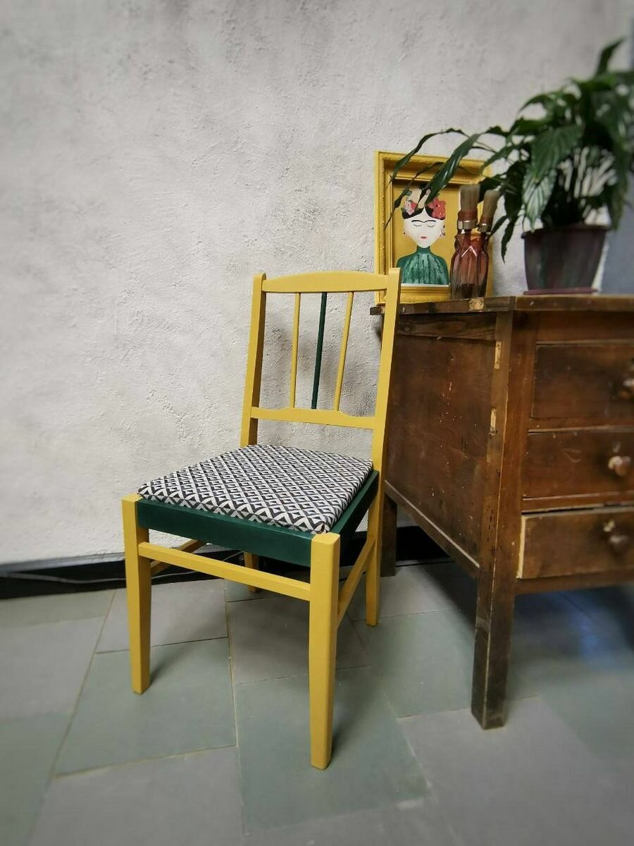 Краска Aturi Design Mia для мебели и декора, меловой бархат; Цвет: Английский желтый, 400гр - фотография № 7