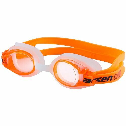 Очки плавательные Larsen DS204 оранжевый (силикон+поликарбонат) очки плавательные larsen r1281 синий силикон
