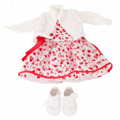Набор одежды Gotz Платье с сердечками, кофта, кеды для куклы 36 см, 3403319