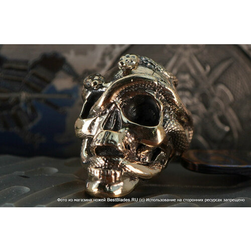 Бусина Rusband Череп со змеями (бронза)