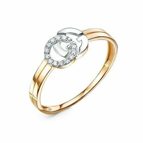 фото Кольцо diamant online, золото, 585 проба, фианит, размер 18, бесцветный