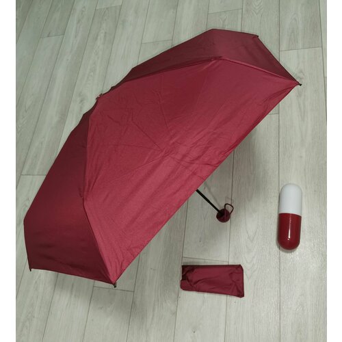 Мини-зонт механика, 3 сложения, красный