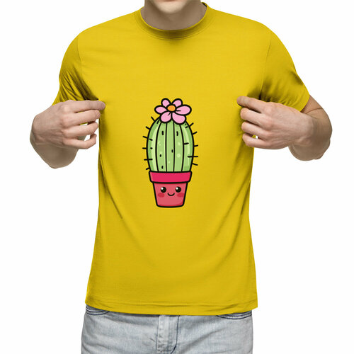 мужская футболка забавный кактус l желтый Футболка Us Basic, размер S, желтый