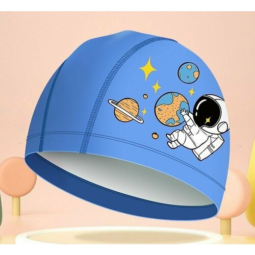 Шапочка для плавания детская HAIZID космонавт тканевая с полиуретан покрытием на обхват головы 50-58 комбинированная